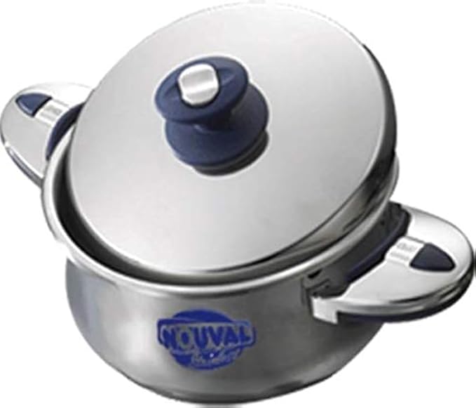 حلة نوفال ريتشي هيفي بلس من الاستانلس ستيل بغطاء من الاستانلس ستيل المقاوم للصدأ ومقابض مقاومة للحرارة - 24